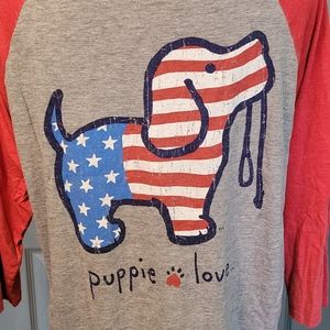 Puppie Love 3/4 sleeve baseball tee